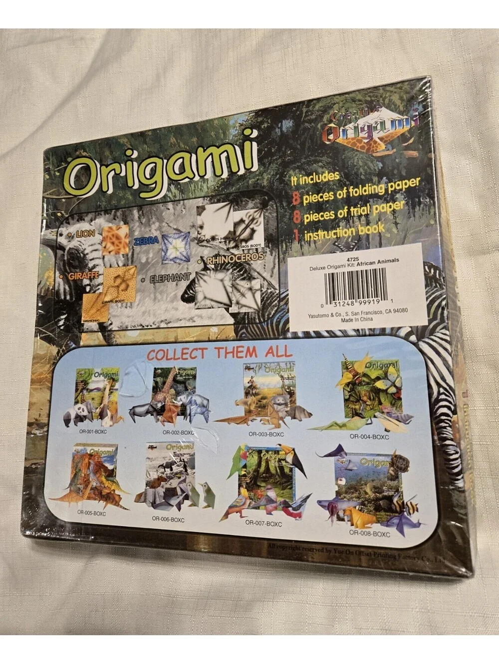 Folia Bringmann Safari Origami Kit - 8 Patterned Papers & Instruction Book